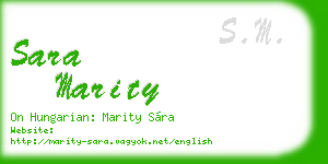 sara marity business card